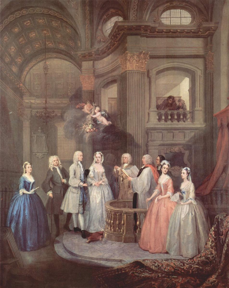 The Wedding of Stephen Beckingham and Mary Cox, by William Hogarth, c. 1729