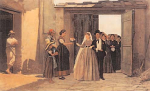 The newlyweds, by Silvestro Lega, 1869
