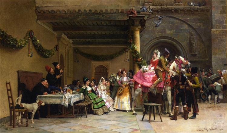 The Departure of the Newlyweds, by Jehan Georges Vibert, 1873