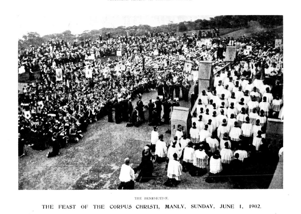 AUSTRALIA. The feast of the Corpus Christi, Manly, Sunday, June 1, 1902. The Sydney Mail and New South Wales Advertiser. June 7, 1902. https://trove.nla.gov.au/newspaper/article/163815139